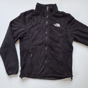 THE‎ NORTH FACE High Pile Full Zip Fleece Jacket Womens XS Black Fuzzy Soft